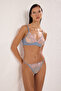 Blue Floral Embroidered Lace Strapless Knitted Underwear Set Thmss25Cc00030 - 2