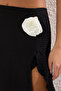 Black Knitted Floral Appliqued Maxi Beach Pareo Tbess25Pr00013 - 4