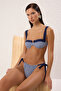 Çizgili Renk Bloklu Regular Normal Bel Bikini Altı TBESS25BA00050 - 2