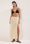 Ecru Woven Gipeli Maxi Beach Skirt Tbess25Et00012