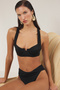 Siyah Balconette Kaplı Bikini Üstü TBESS25BU00055