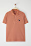 Dusty Rose Regular Fit Eagle Embroidery Detail Polo Neck T-shirt TMNSS25PO00017 - 2
