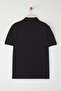 Siyah Regular/Normal Kesim Kartal Nakış Detaylı Polo Yaka T-shirt TMNSS25PO00017 - 6