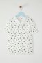 Ecru Cotton Printed Polo Neck Short Sleeve Boys Knitted T-Shirt Tkdss25Ts00082 - 2