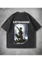 Batman & Catwoman Couple Washed Oversize T-Shirt Front/Rear Printed -Mingalondon - 2