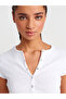 31719 Snap Fastener Short Sleeve Top-White - 3