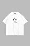 And Watch Me Burn Printed Oversize Unisex White Tshirt - 2