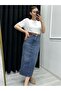 Maxi Length Blue Denim Skirt - 5
