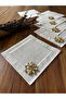 6 Pieces Stone Detailed Square Coffee Side, Cocktail, Presentation Napkin - 2