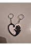 Valentine's Day Couple Keychain with Cat 2 Pieces / Plastic - 3