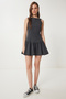 Frilly Mini Denim Dress Anthracite Lhc0011 - 3