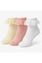 3 Pairs of Girls' Lace Seamless Socks