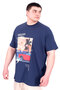 Mode XL Large Size Men's Printed T-Shirt Palm Dream U25026 Indigo
