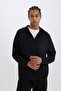 Defactofit Slim Fit Slim Fit Skuba Diver Fabric Zip-Up Sweatshirt A6956Ax25Sp - 3