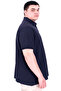 Mode XL Large Size Men's T-Shirt Pique Polo Collar U25306 Navy Blue - 3