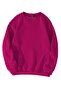 Unisex Oversize Düz Basic Sweatshirt – Fuşya