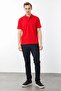 Men's Polo Neck Pique Mercerized T-Shirt A.Red - 4