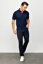 Men's Polo Neck and Sleeve Knitwear T-shirt Navy Blue - 5