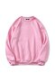 Unisex Oversize Düz Basic Sweatshirt – Pembe