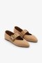 Milky Brown Genuine Leather Women's Ballerina Shoes with Wide Buckle Detail - 2