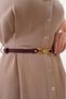Claret Red Adjustable Lock Buckle Women's Belt, Shirt Belt, Jacket Belt, Dress Belt