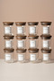 Motto - Set of 12 Tulip Tree Vacuum Lid Glass Storage Containers with Labels and Gift Spice Rack Set 315 ml