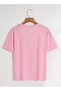 Unisex Organic Oversize Climbing Panda Printed Basic T-Shirt - Pink - 2