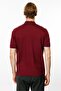 Men's Polo Collar Zippered T-Shirt Claret Red - 5