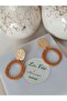 Metallic Orange Color Bohemian & Ethnic Earrings Polymer Clay Textured Earrings - 7