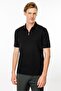 Men's Polo Collar Zipper T-Shirt Black