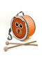 Orange bear printed leather toy children's drum (2-5 years)