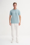 Men's Cazador Basic Summer Slim Fit Cut Honeycomb Textured Crew Neck T-Shirt - 3