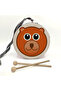 Teddy Bear Printed Leather Toy Children's Drum Red (2-5 Years Old) - 2