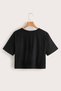 Griland Women's Black Robotic Printed Oversize Crop Top - 3