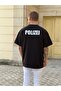تي شيرت مطبوع Polizei كبير الحجم للجنسين 100% قطن - 4