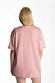 Women's Pink Front Earth Printed Crew Neck Oversize Cotton T-shirt - 3