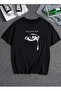 Unisex Sadness Printed Crew Neck Oversize Black T-Shirt - 2
