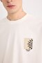 100% Cotton Oversize Wide Fit Crew Neck Back Printed Short Sleeve T-Shirt B5813Ax25Sp - 6