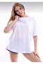 Unisex Cotton White Crew Neck Oversize T-shirt