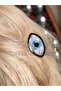 Luxury Evil Eye Bead Design Palace Mother of Pearl Pattern Latch Clip Black Hair Clip