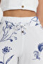 Women's Trousers - Voile Flower Branch Patterned Shalwar Trousers - 2130 - 6