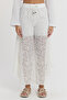 Women's Trousers - Lacy Leaf Pattern Shalwar Trousers - 2140