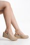Wedge Heel Espadrille Made of Linen Woven Fabric 33-34-35 to Number 41-42-43-44-45 - 3