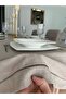 Piko Wrap Detailed Polyester Linen Carefree Table Cloth Stone Color - 3