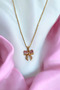 Steel, Bow Necklace, Women's Jewelry, Zircon Stone, Silver-Gold Color, Romantic, Gift, Special Day - 4
