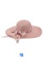 Wide Brim Luxury Straw Hat for Women (57-58 cm) (Contraction Rope Available Inside) (Diameter: 43cm)