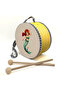 Mermaid Printed Leather Toy Children's Drum Yellow (2-5 Years Old)