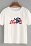 Printed Lilo Stitch Women's Unisex Oversize Crew Neck Printed T-Shirt White Black Gray Tshirt - 2