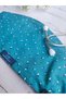 Standard Size Petrol Blue Leaves Patterned Surgical Bonnet Doctor Nurse Healthcare Hospital Bonnet - 6