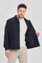 Men's Navy Blue Classic Collar Seasonal Coat & Jacket - 2